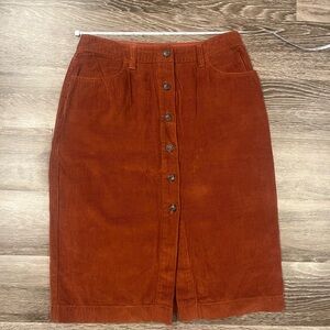GAP Rust Corduroy Pencil Skirt